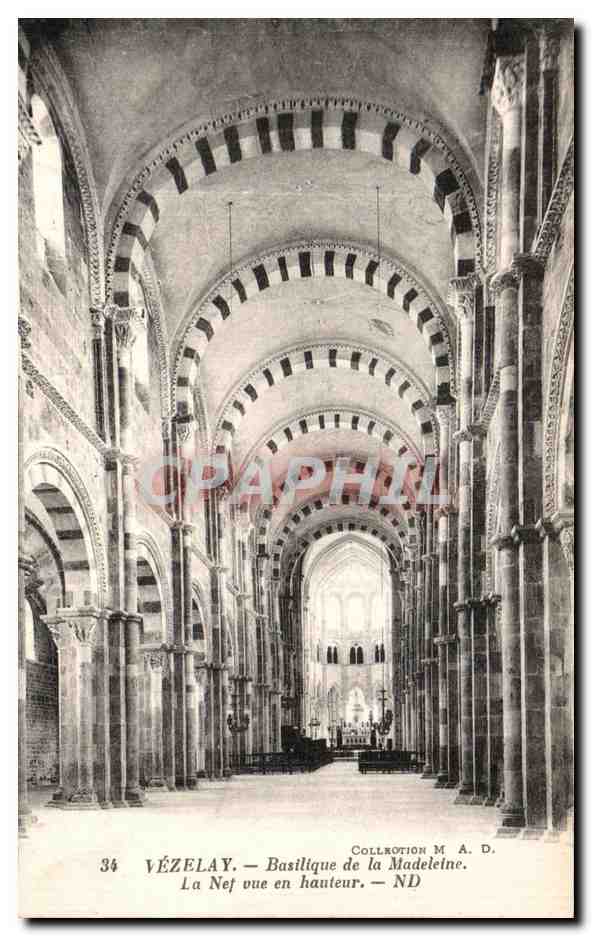 Vézelay — Basilique de la Madeleine — vue en hauteur — Collection M. A. D.