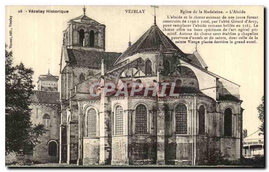 Vézelay Historique — Église de la Madeleine — Vinceni, édit., Vézelay