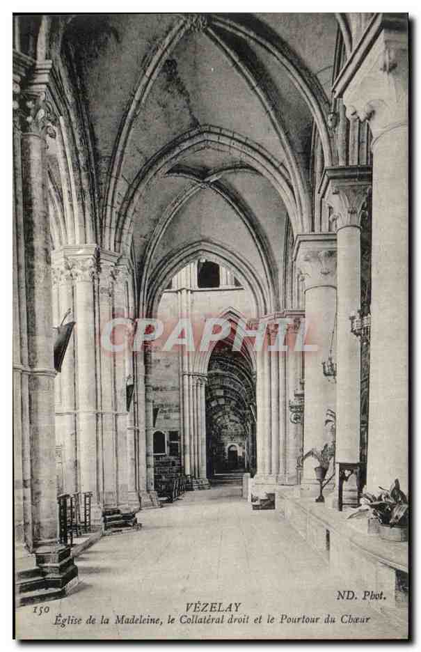 Vézelay — Église de la Madeleine, le Collatéral droit et le Pourtour du Chœur — ND. Phot.