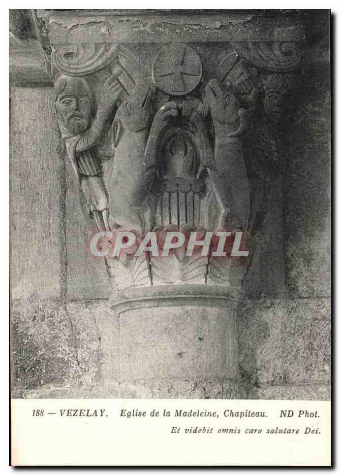 Vézelay — Iglesia de Santa María de la Madeleine, capitel tallado — ND Phot.