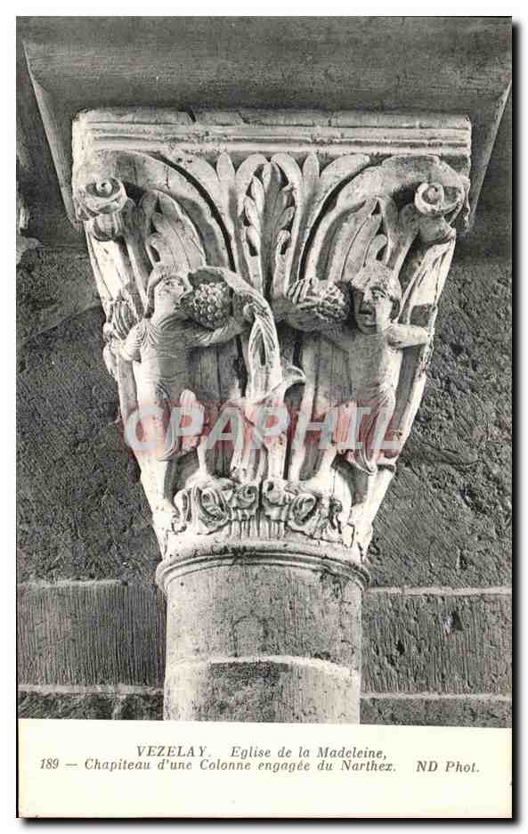 CPA Vezelay Eglise de la Madeleine Chapiteau d une Colonne engagee du Narthex