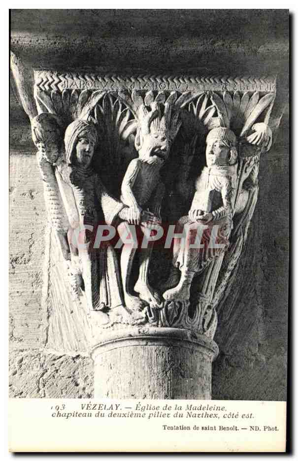 CPA Vezelay Eglise de la Madeleine Chapiteau du deuxieme pilier du Narthex