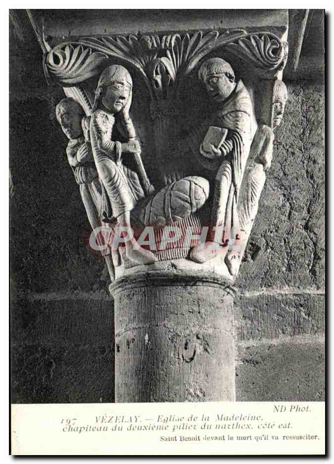 VÉZELAY — Chapiteau del secondo pilastro della chiesa della Madeleine, lato est — ND Phot.