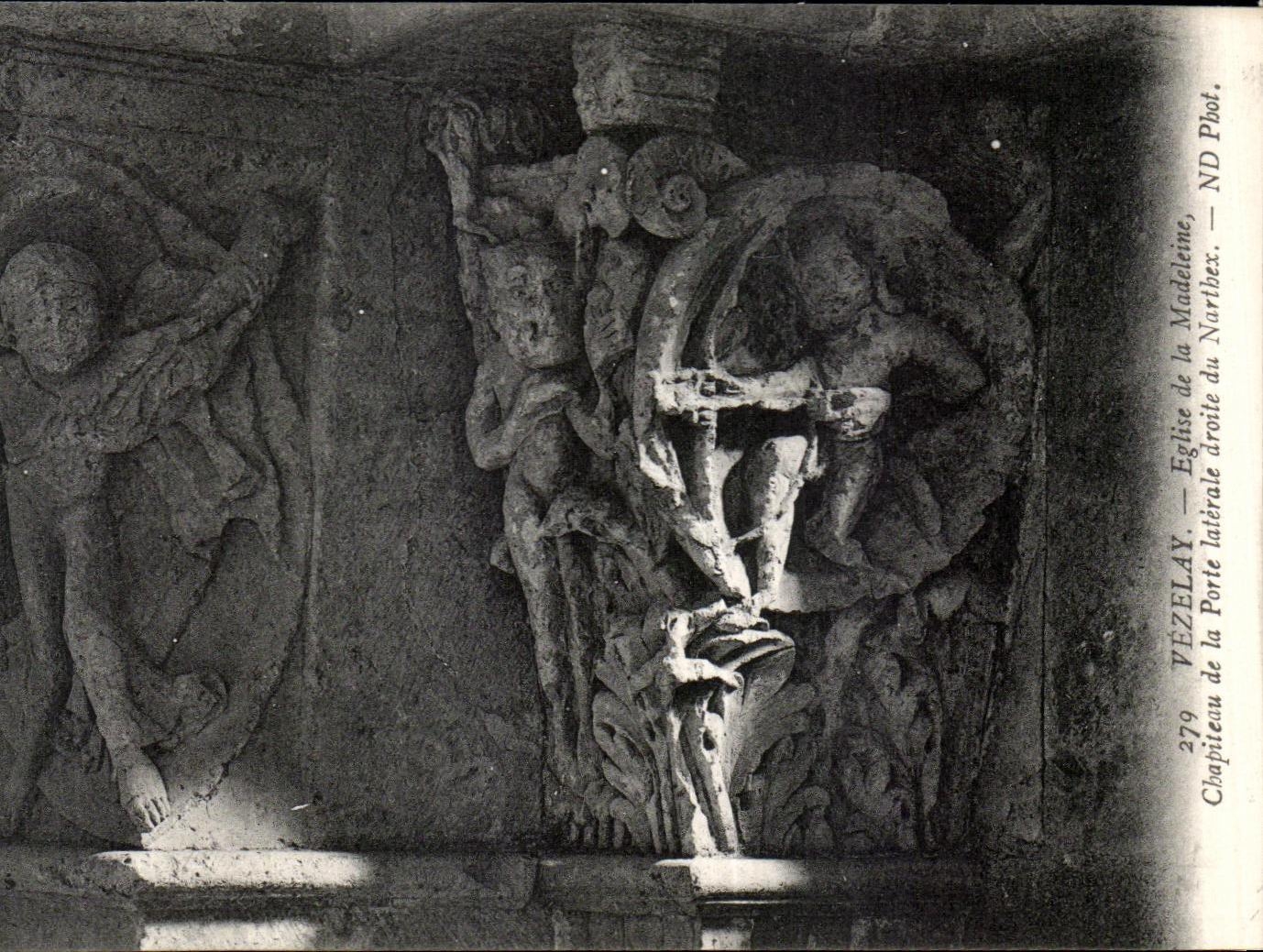 Vézelay — Chapiteau de la Porte de la Madeleine, église latérale droite du Narthex — ND Piot