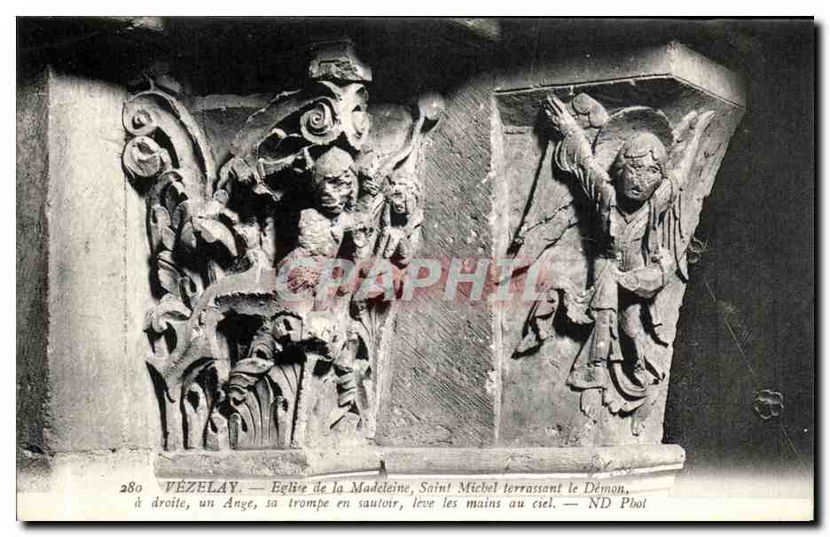 Vézelay — Église de la Madeleine, Saint Michel terrassant le Démon — ND Phol