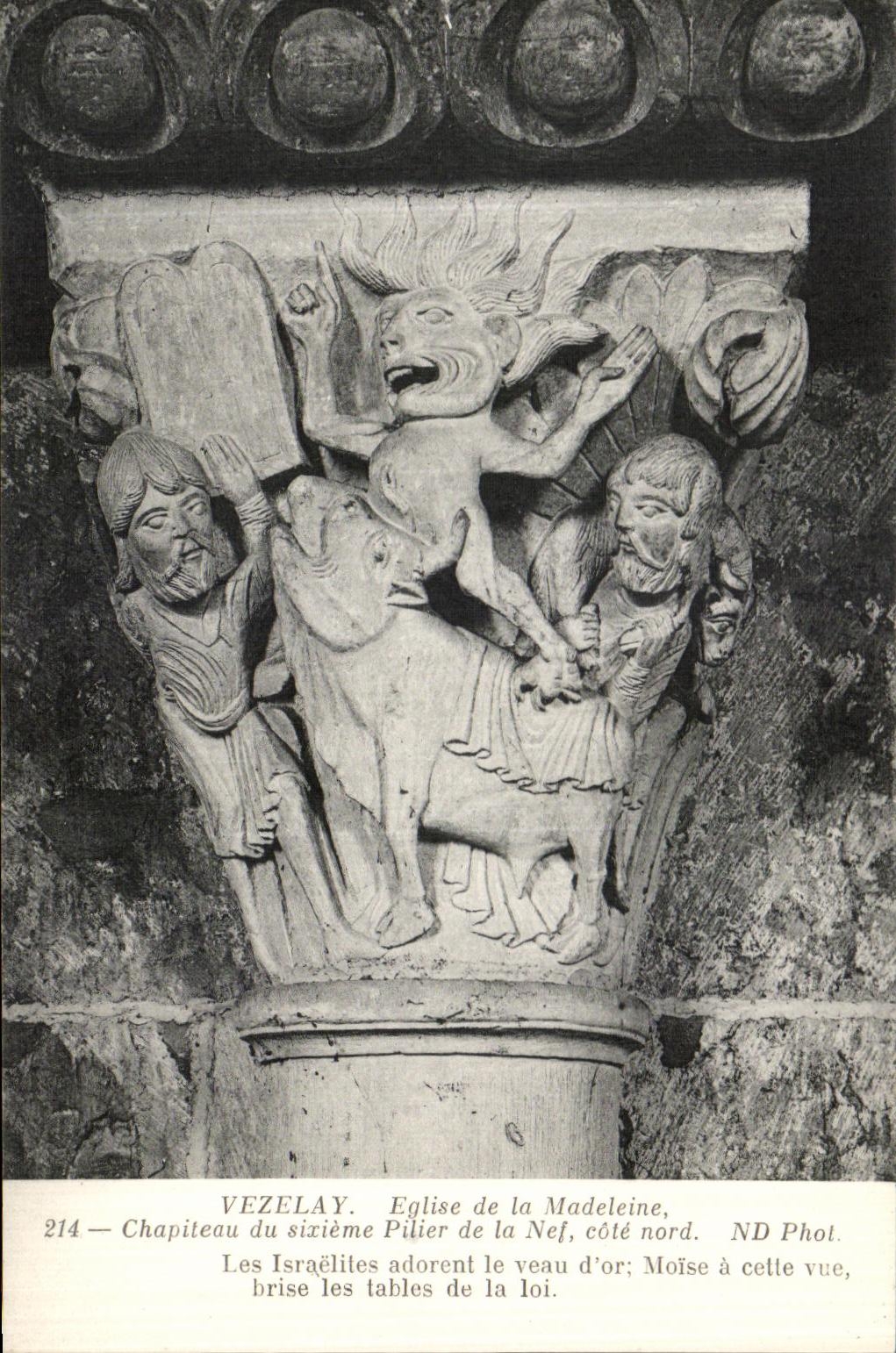 Vézelay — Chapiteau du sixième pilier de la nef, côté nord — ND Phot.