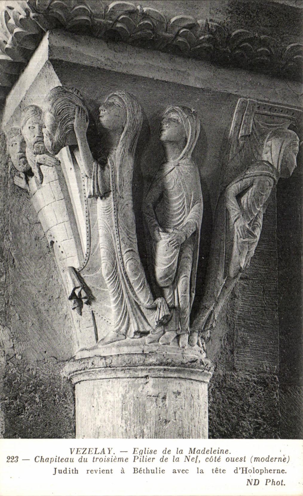 Vézelay — Chapiteau du troisième pilier de la nef, côté ouest — ND Phot.