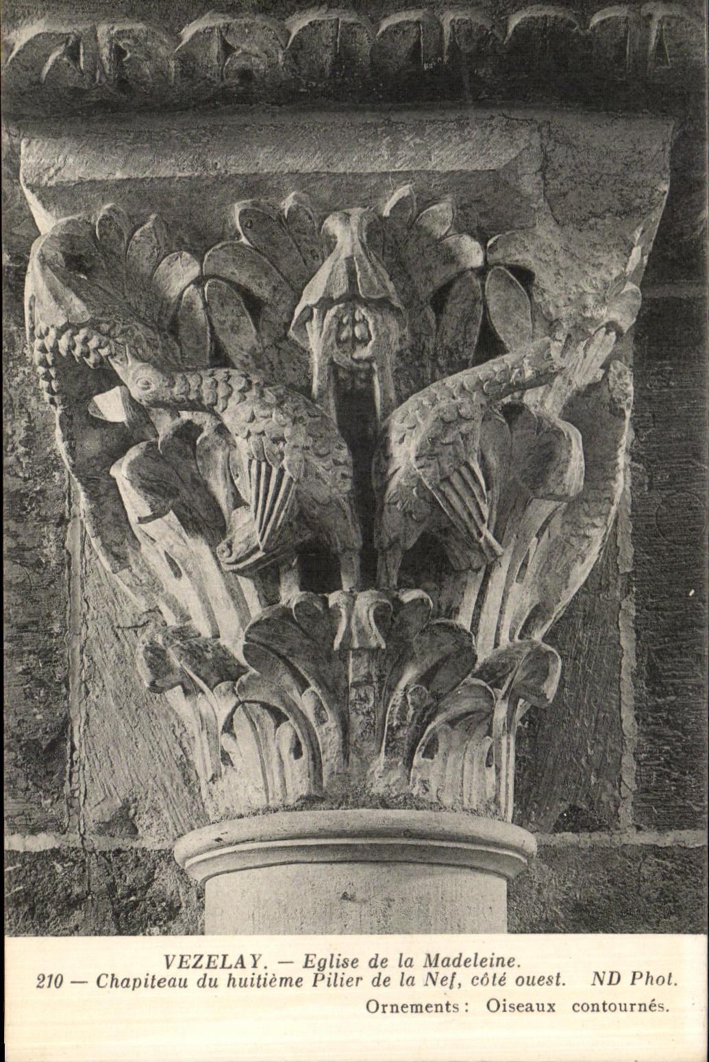 Vézelay — Chapiteau du huitième pilier de la nef, côté ouest — ND Phot. n° 210