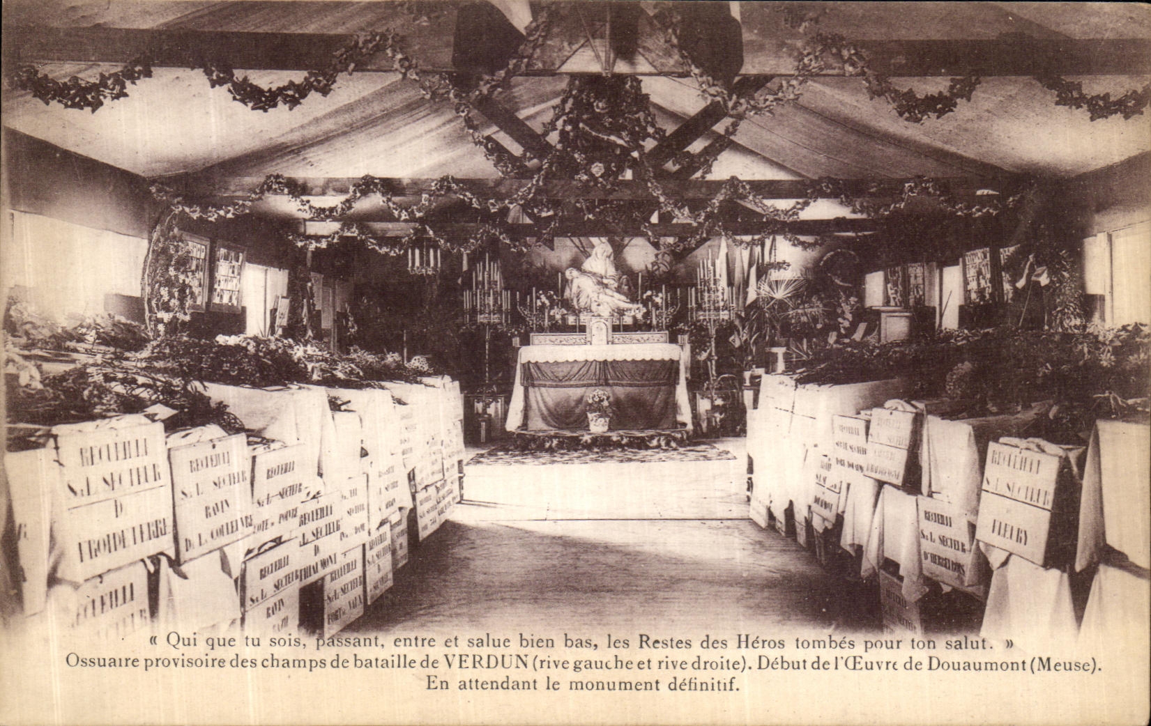 Ossuaire provisoire des champs de bataille de Verdun — Début de l'œuvre de Douaumont (Meuse) — éditeur non visible