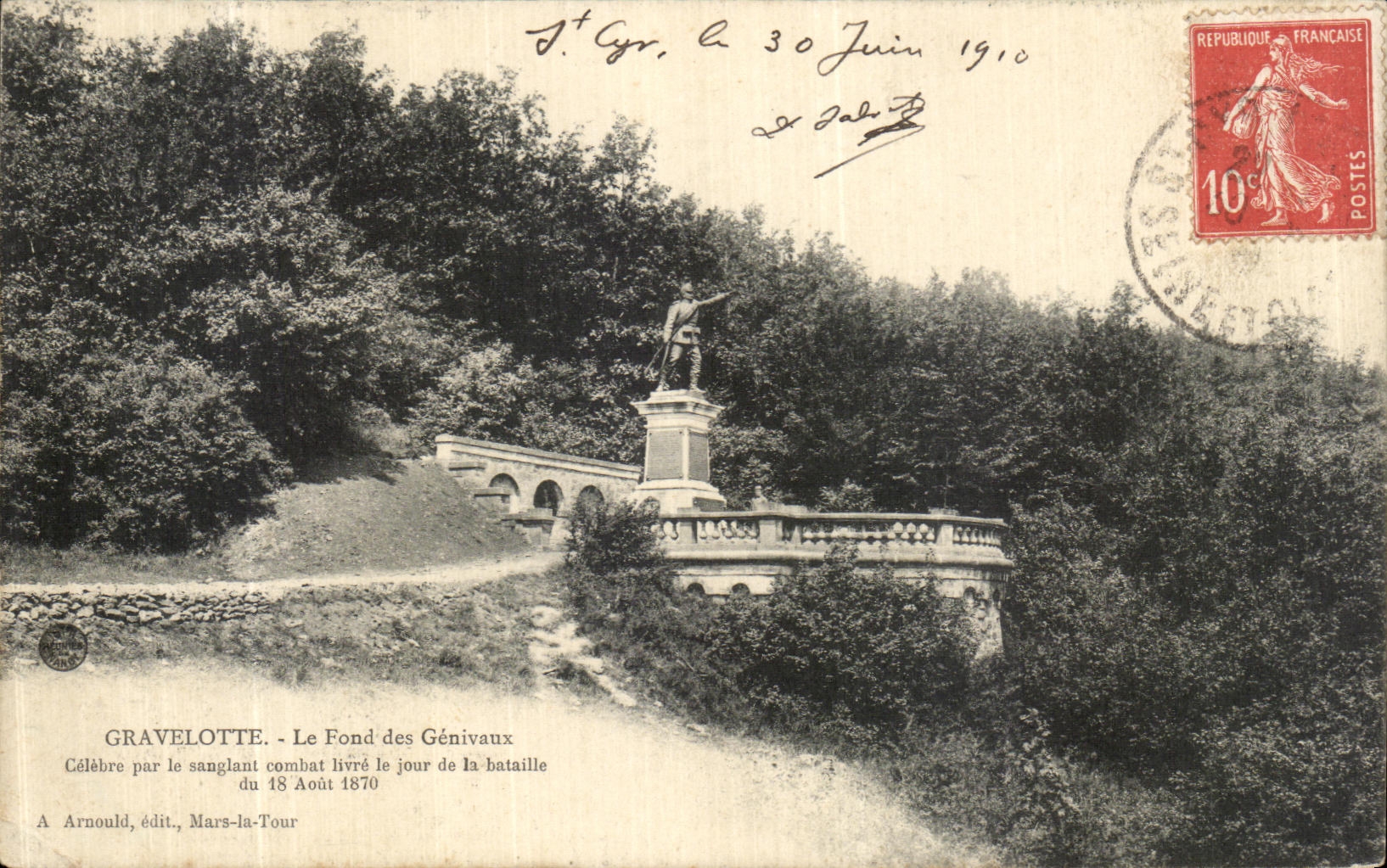 Gravelotte - Le Fond des Génivaux — combat du 18 août 1870 — A. Arnould, édit., Mars-la-Tour