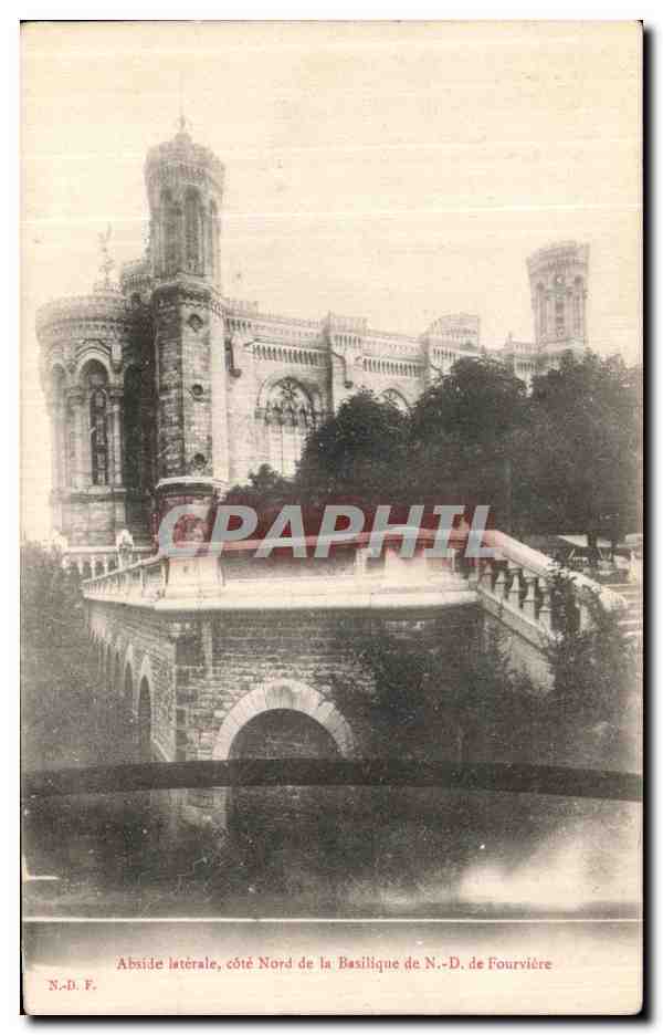 Abside latérale, côté Nord de la Basilique de N.-D. de Fourvière — N.D.F. — éditeur N.D.F.