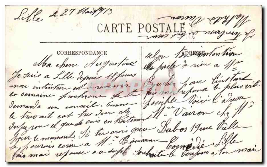 CPA Fronton du Nouveau theatre Lille — Verso