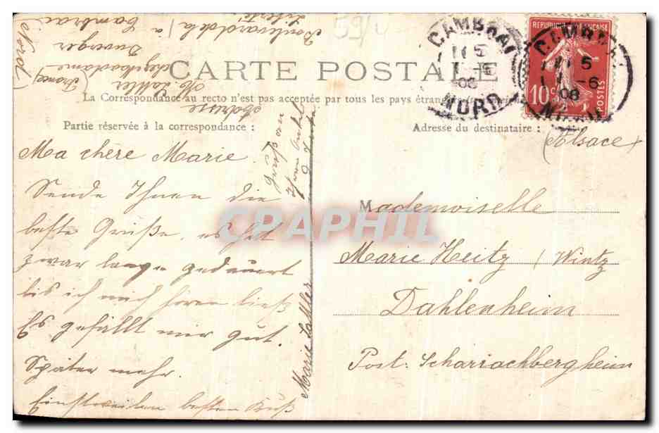 CPA Cambrai Chapelle du Grand Seminaire — Rückseite