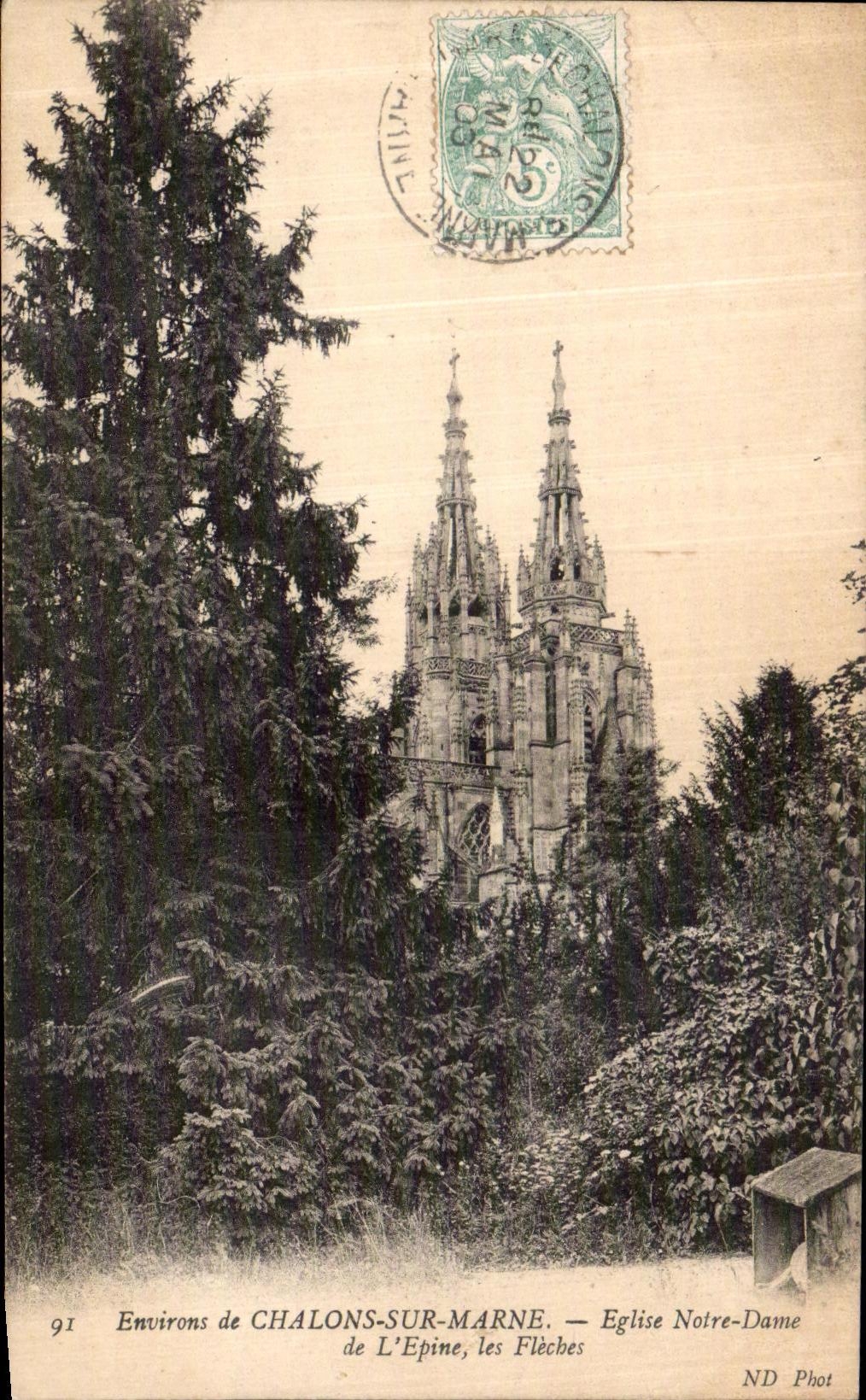 CPA Environs de Chalons Sur Marne Eglise Notre Dame de l Epine Les fleches 
