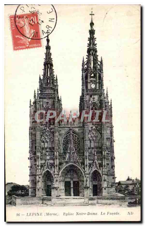 CPA Lepine Eglise Notre Dame La facade