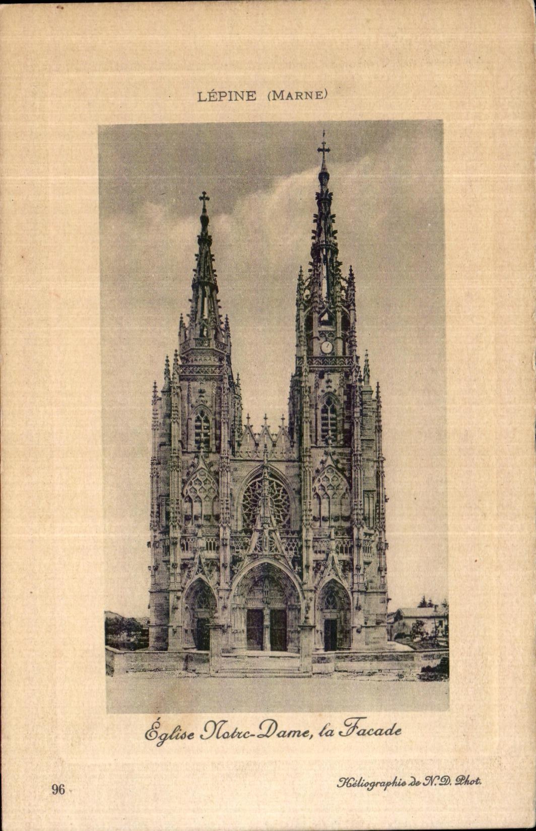 CPA Lepine Eglise Notre Dame la facade