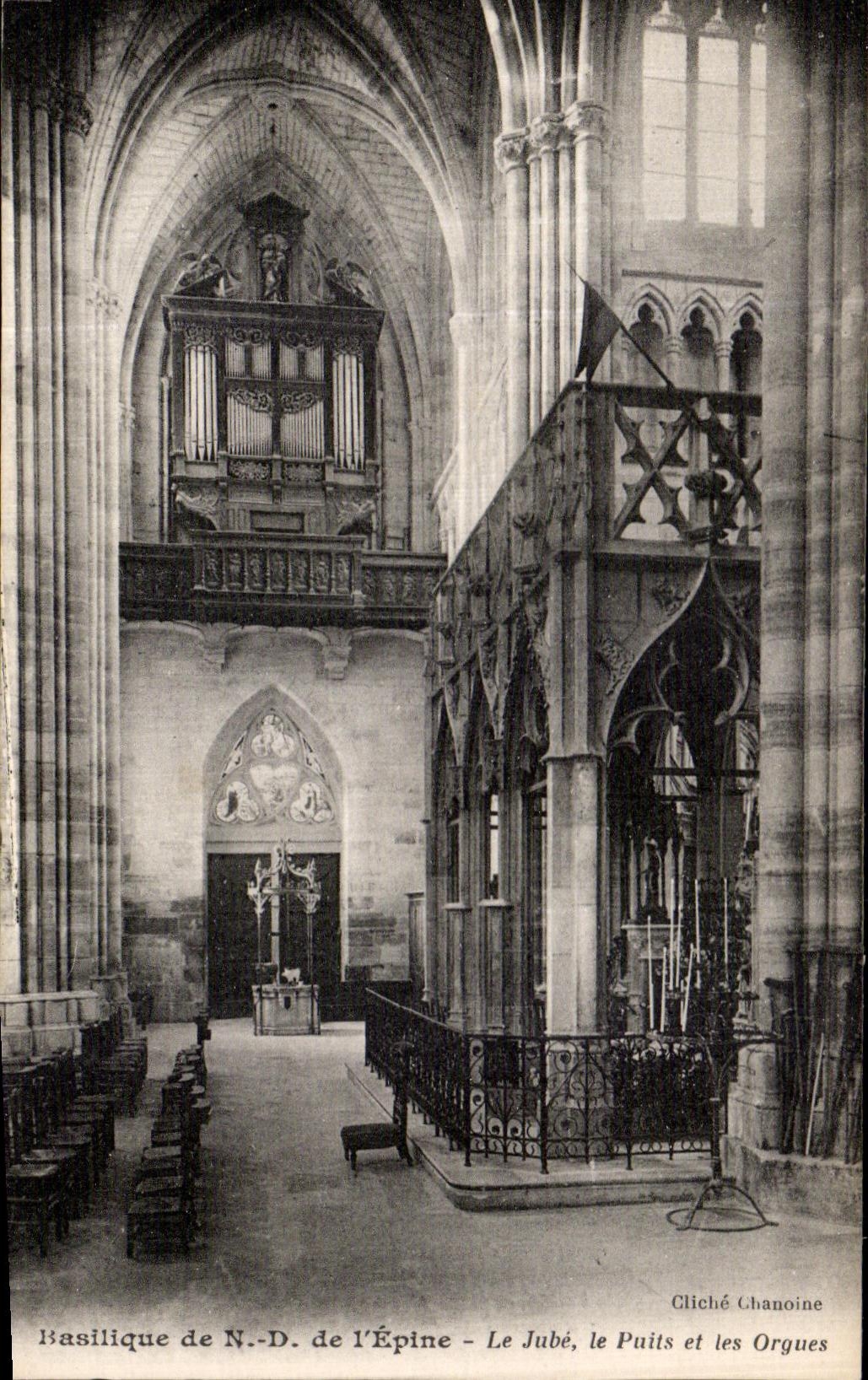 Basilique de N.-D. de l'Épine - Le Jubé, le Puits et les Orgues — Cliché Chanoine