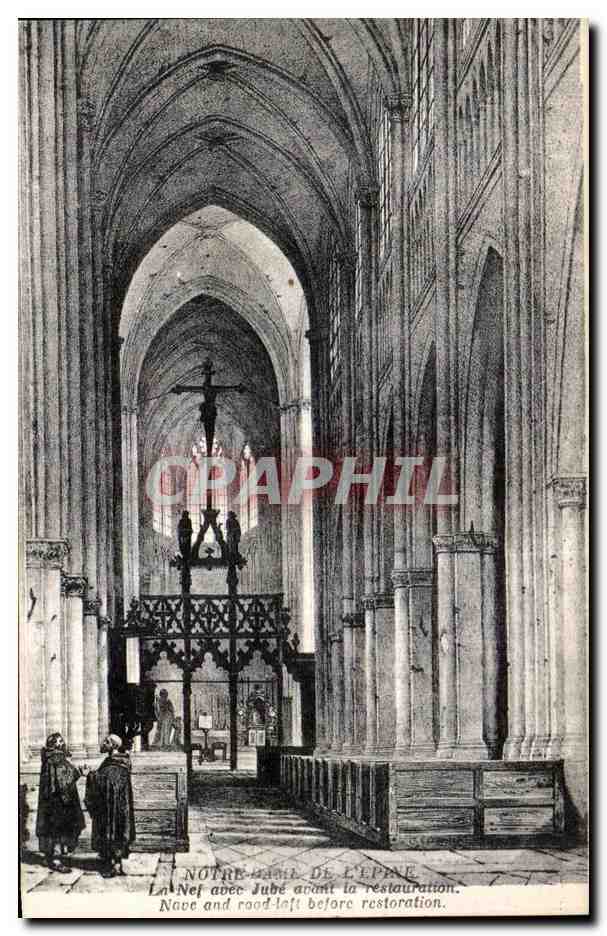 CPA Notre Basil De L Epine La Nef avec Jube avant la Restauration