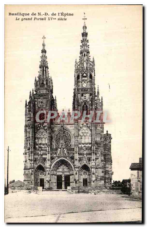 Basilique de N.-D. de l'Épine — Le grand Portail XVIIe siècle — Phototype J. Biaudet-Reims