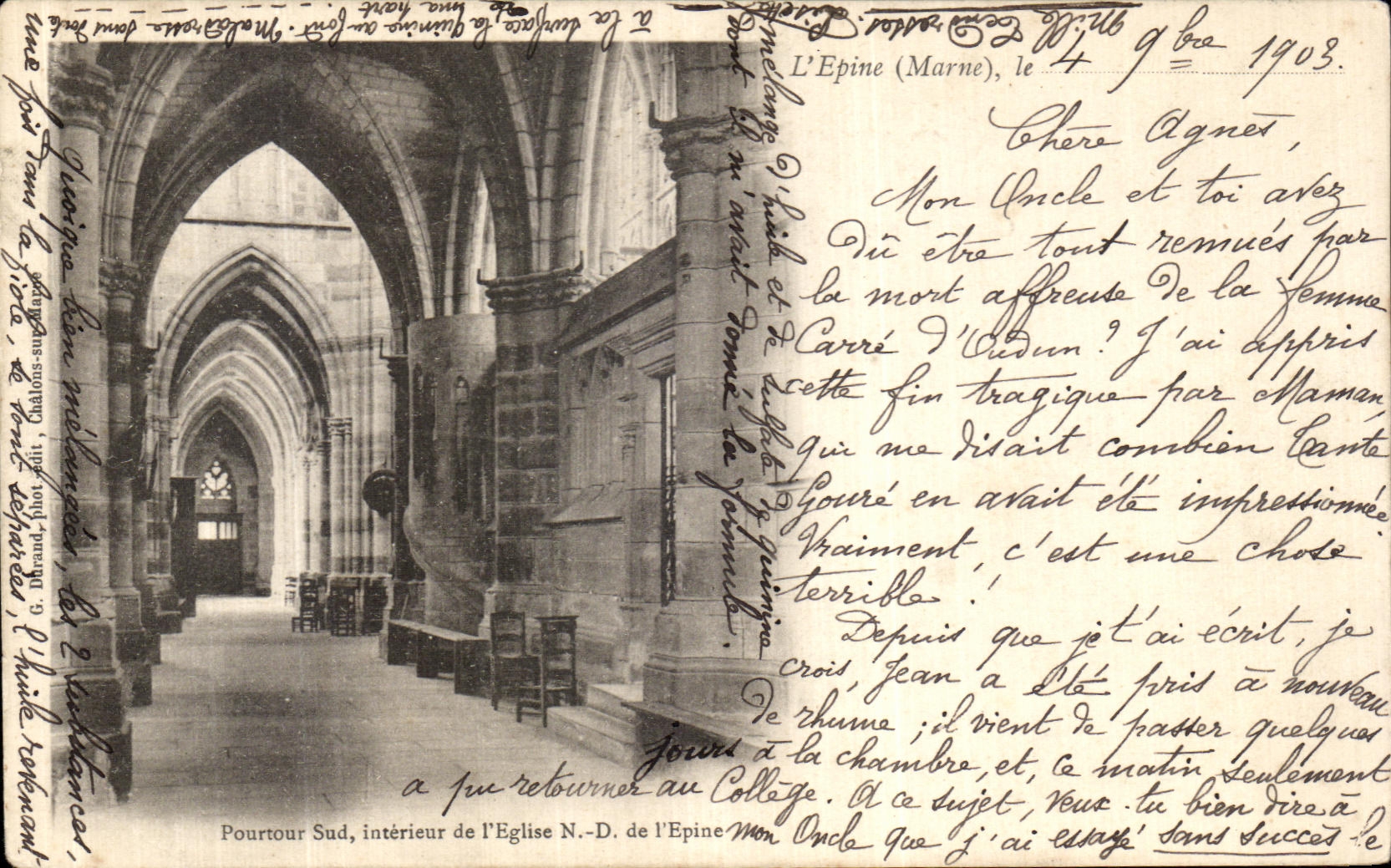 Pourtour Sud, intérieur de l'Église N.-D. de l'Épine (Marne) — G. Dibraud & E. Jublanc — n° de série non visible