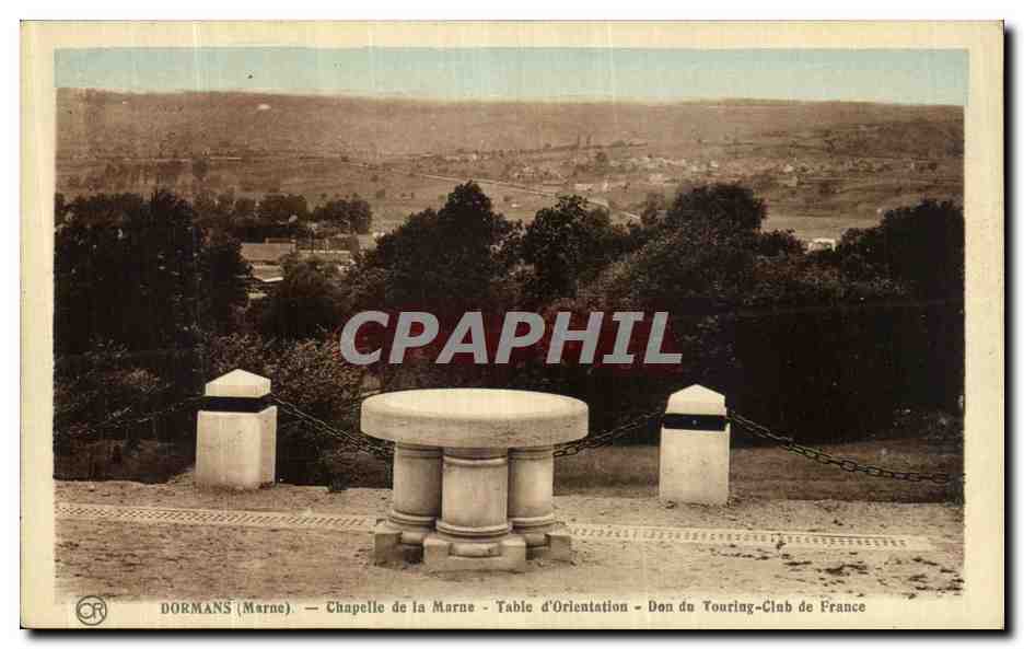 Dormans (Marne) — Chapelle de la Marne — Table d'Orientaion — Don du Touring-Club de France