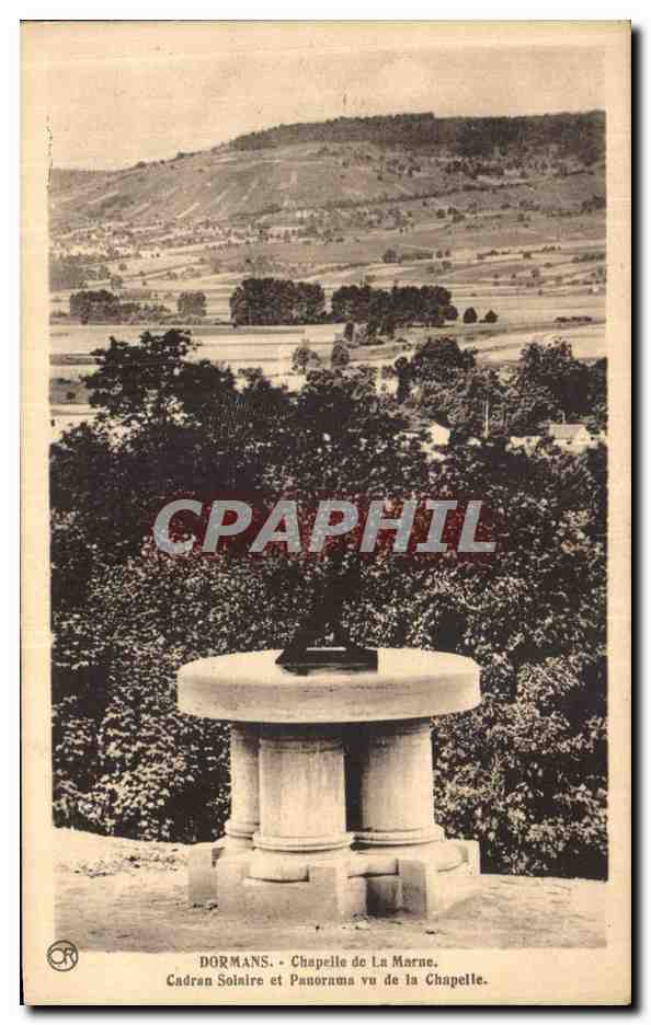Dormans - Chapelle de La Marne. Cadran Solaire et Panorama vu de la Chapelle.