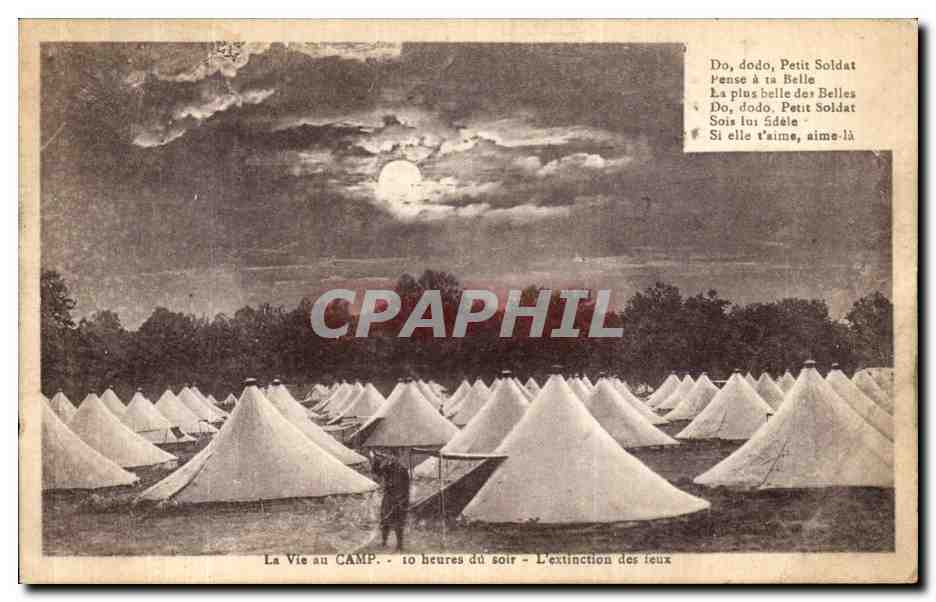 CPA Camp de Mourmelon Le nouveau Camp de Division Mourmelon Le to heures du Soir L extinction des feux Militaria