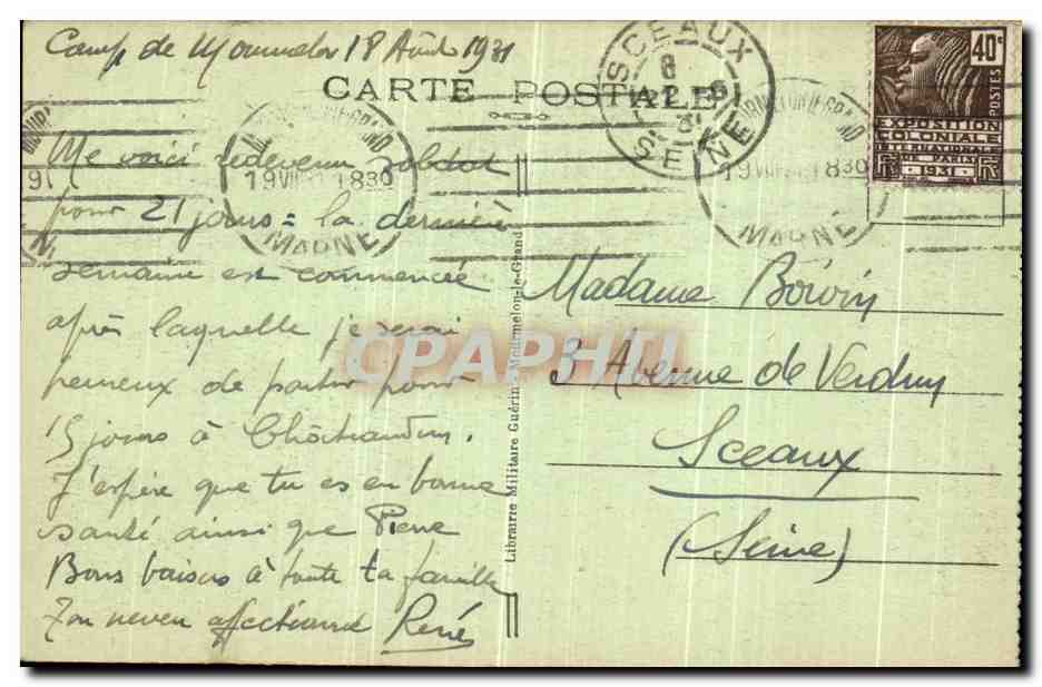 CPA Mourmelon Le Grand Vue Generale du Nouveau Camp de Division Militaria — Back