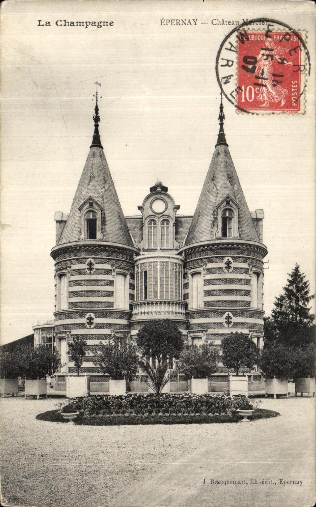 CPA La Champagne Epernay Chateau Mercie