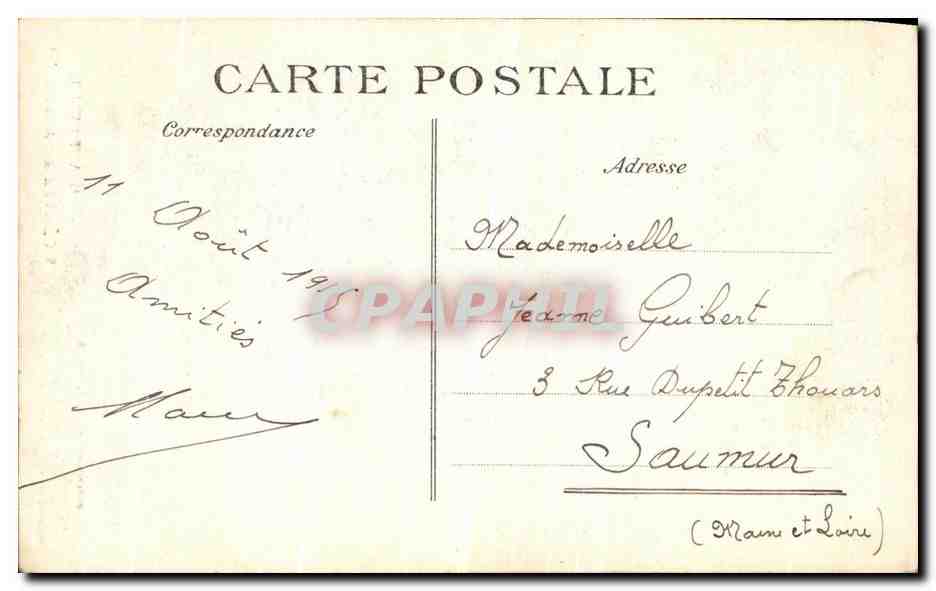 CPA Vitry Le Francois L Hotel De Ville — Verso