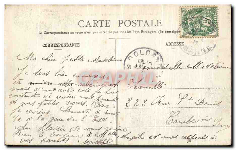 CPA Chaumont Viaduc — Verso