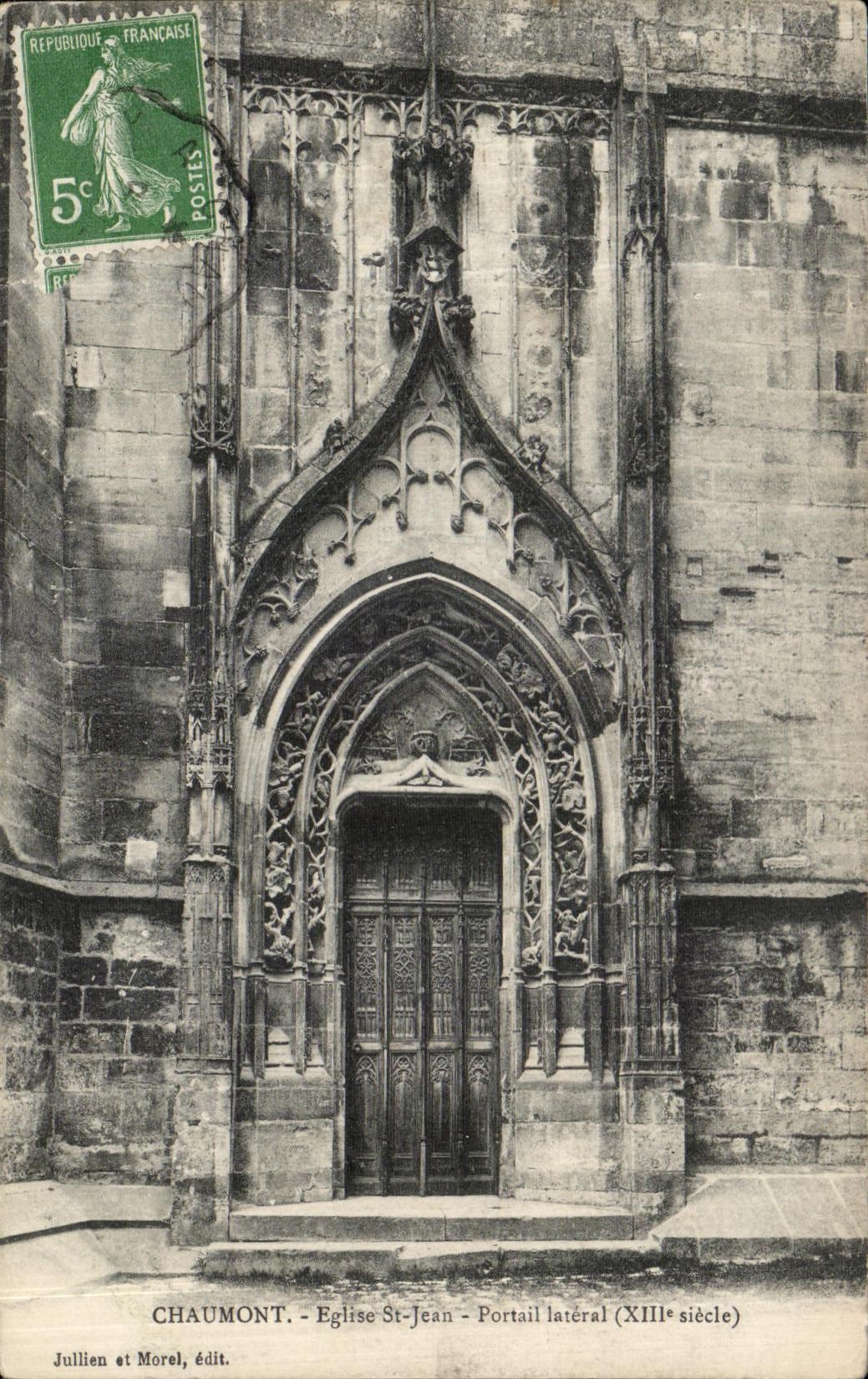 CPA Chaumont Eglise St Jean Portail lateral