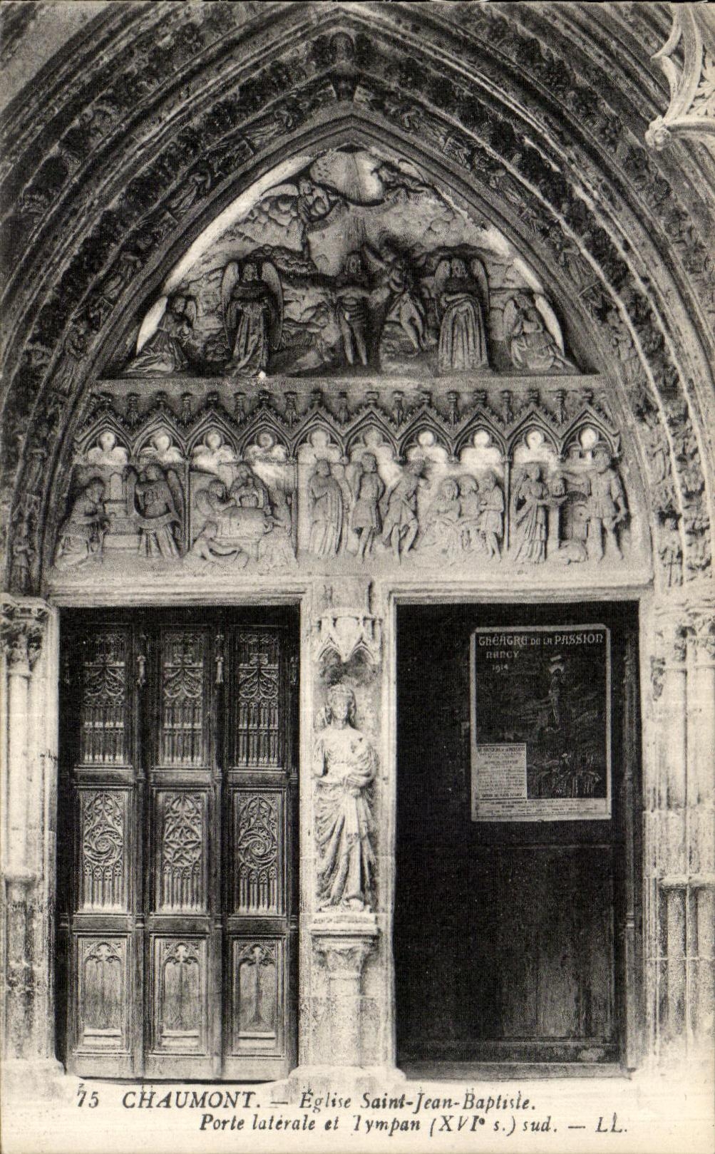 CPA Chaumont Eglise St Jean Baptiste Porte Lateale et tympan