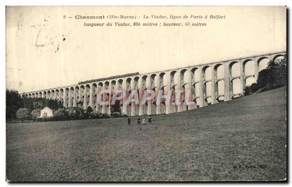 Chaumont (Haute-Marne) — Le Viaduc, ligne de Paris à Belfort — éditeur R. F. Paris