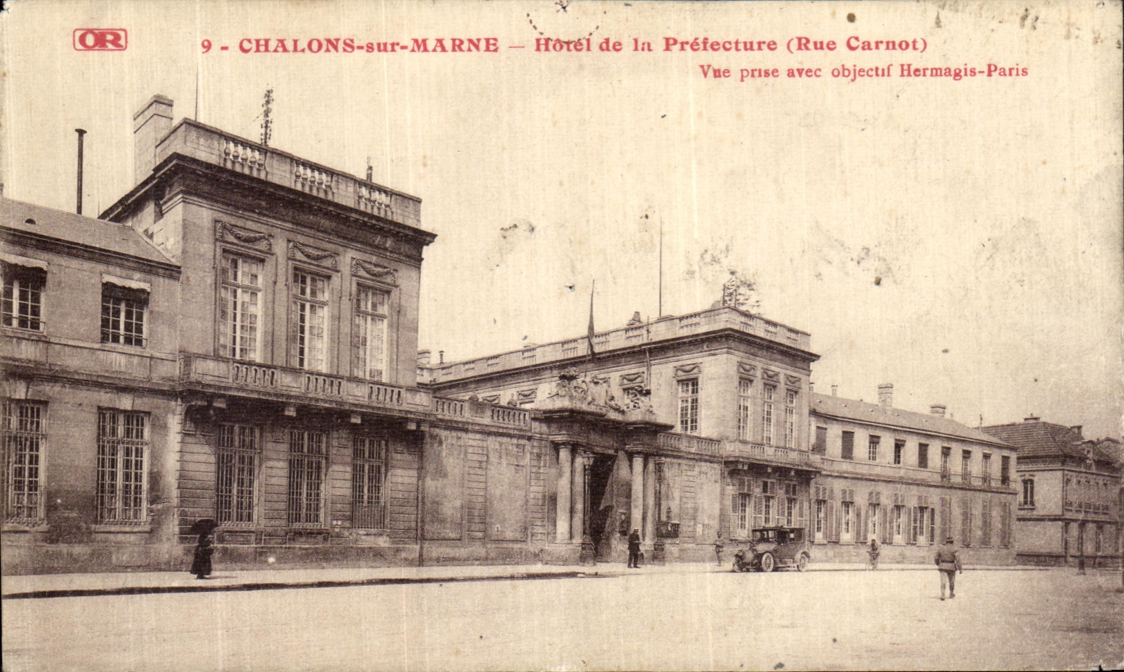 CPA Chalons Sur Marne Hotel de la Prefecture Rue Carnot Vue prise avec objectif Hermagis Paris 