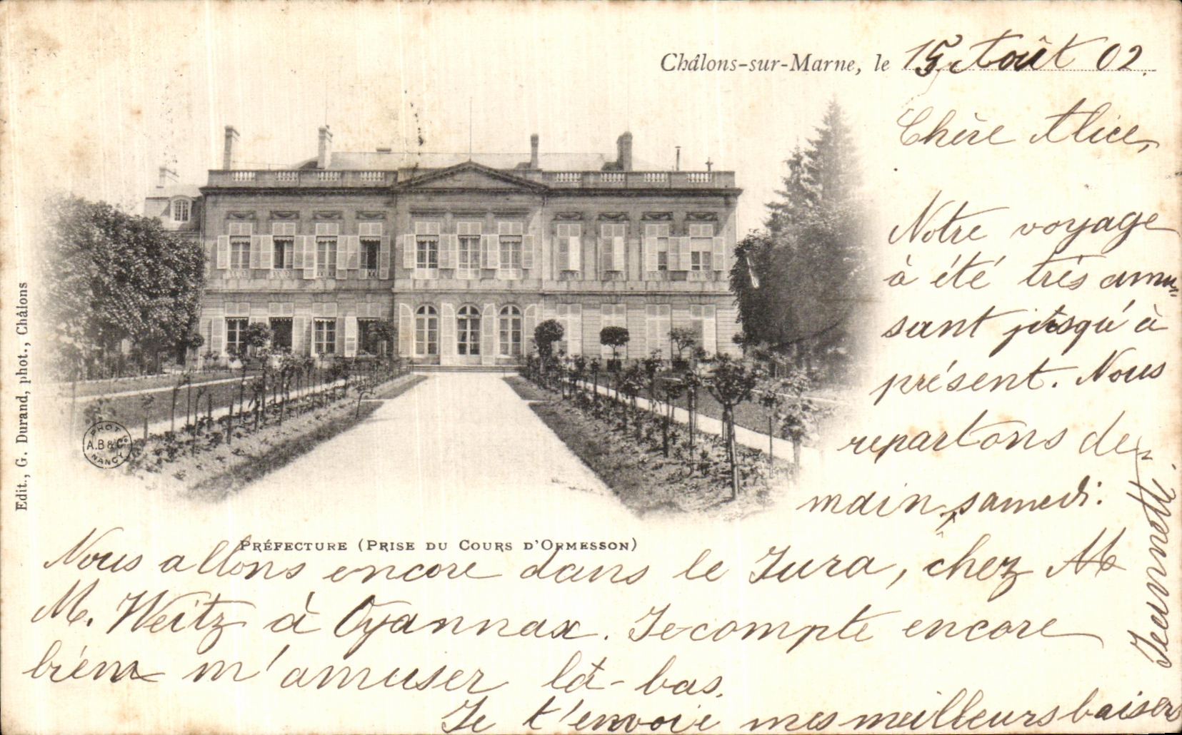 CPA Chalons Sur Marne Prefecture Prise du cours d Ormesson 