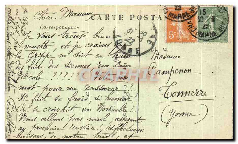 CPA Chalons Sur Marne Eglise St Alpin Batie Vers 1130 Par l Eveque de Chalons Geoffroy 1er — Verso