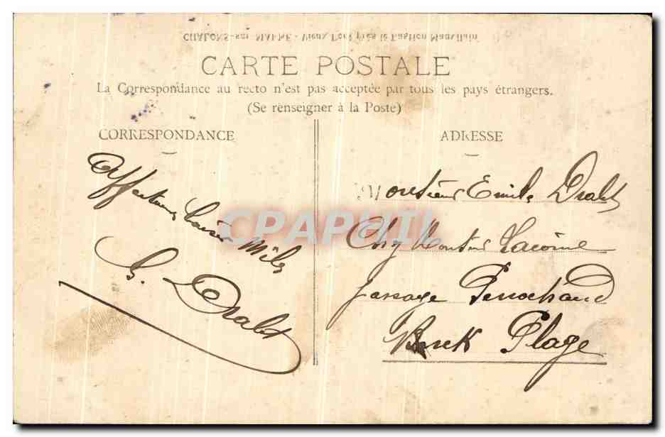 CPA Chalons Sur Marne Vieux Pont Pres le Bastien Mauvilain  — Verso