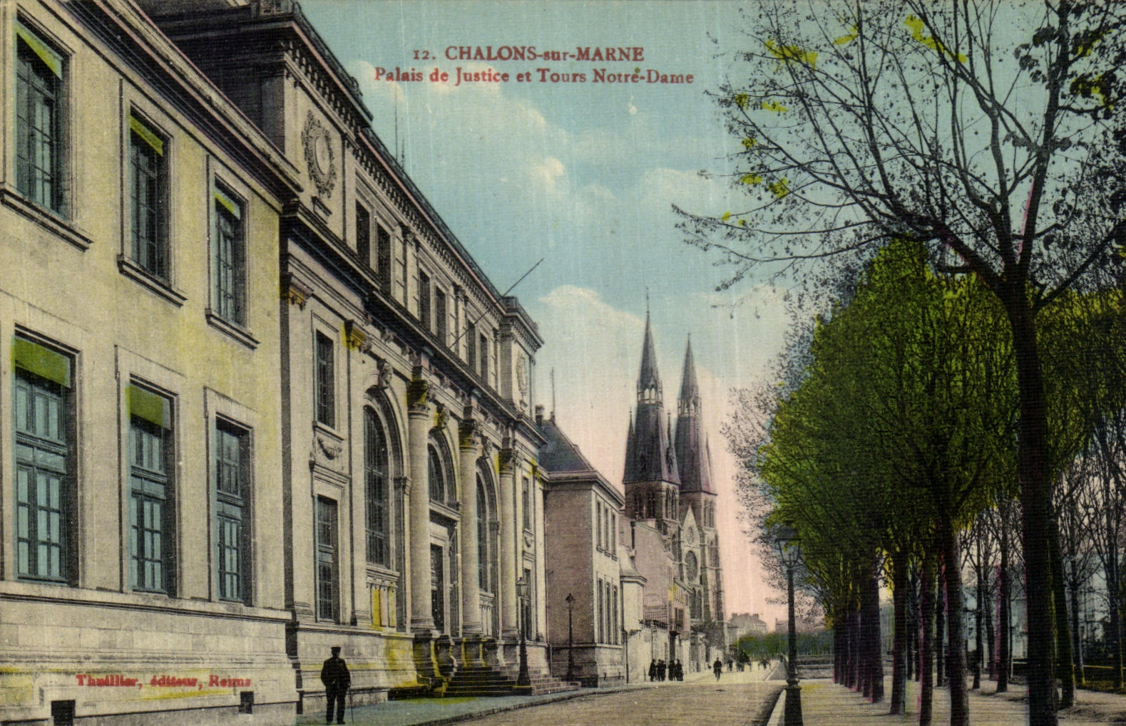CPA Chalons Sur Marne Palais de Justice et tours Notre Dame 