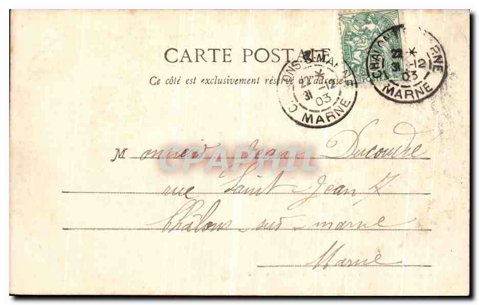 CPA Chalons Sur Marne Anciennes fortifications Le bastion Mauvilain  — Verso