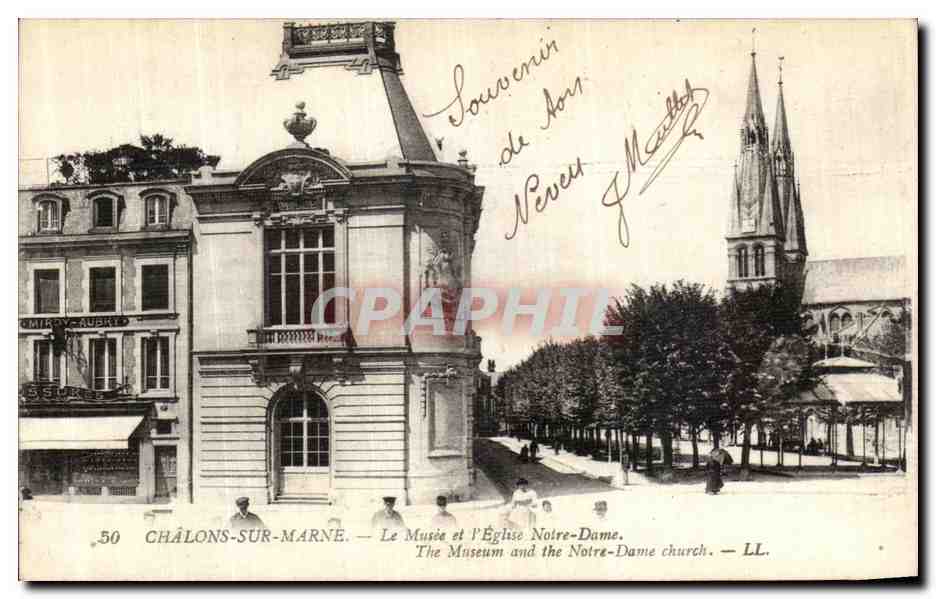 CPA Chalons Sur Marne Le Musee et l Eglise Notre Dame
