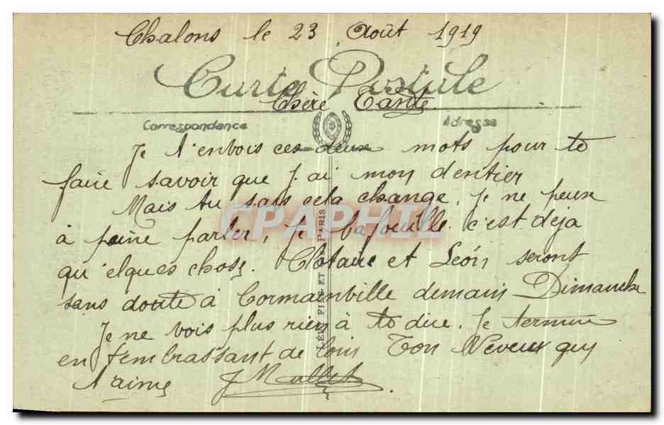 CPA Chalons Sur Marne Le Musee et l Eglise Notre Dame — Verso