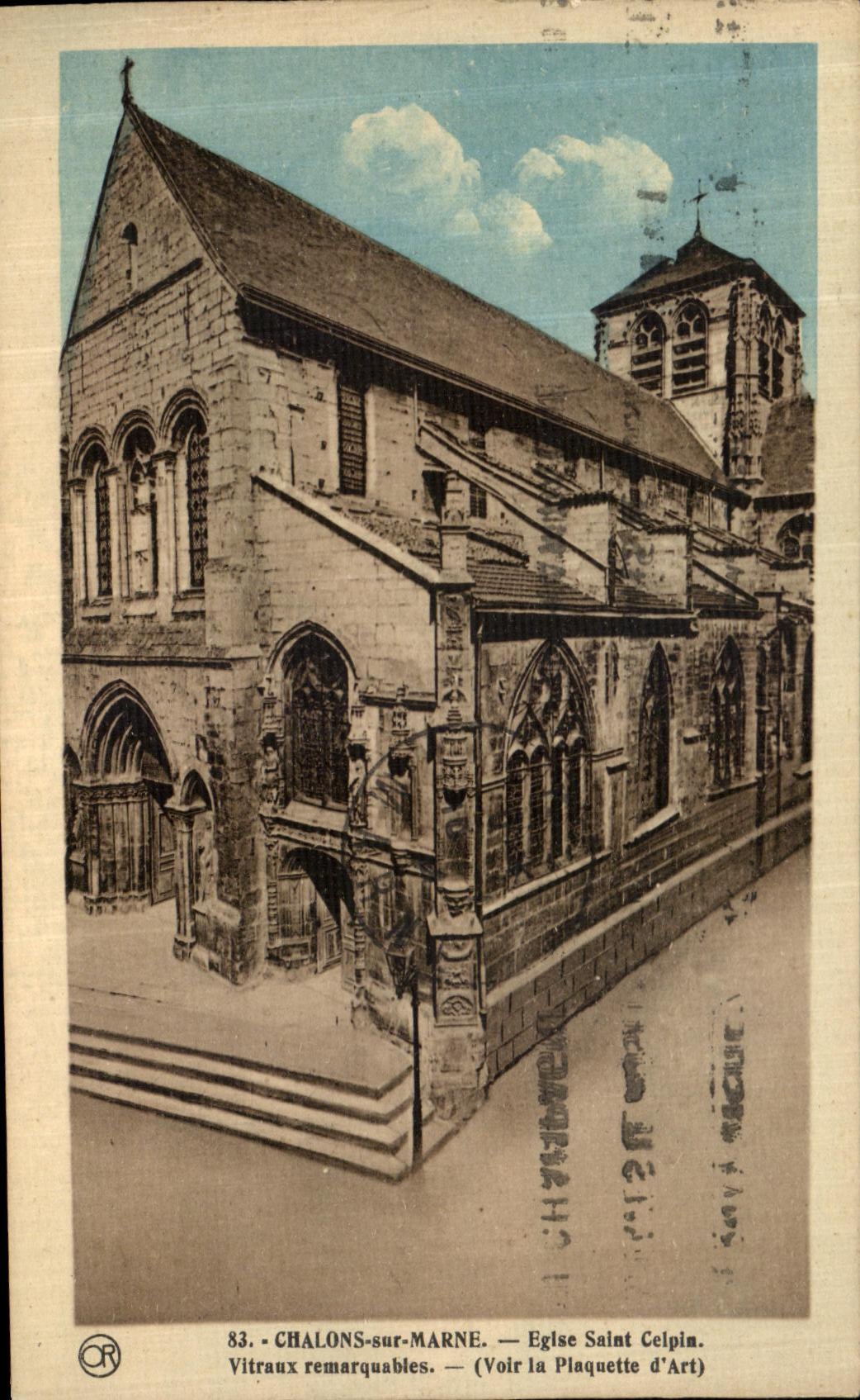 CPA Chalons Sur Marne Eglise Saint Celpia