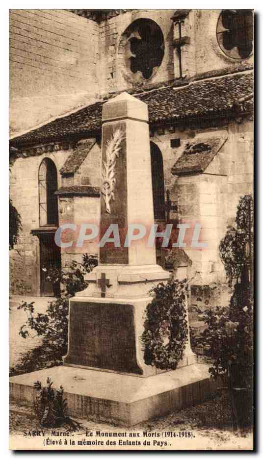 CPA Sarry Le Monument aux Morts Militaria