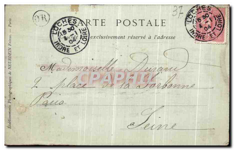 CPA Loches Vue Generale prise au Sud Est — Rückseite