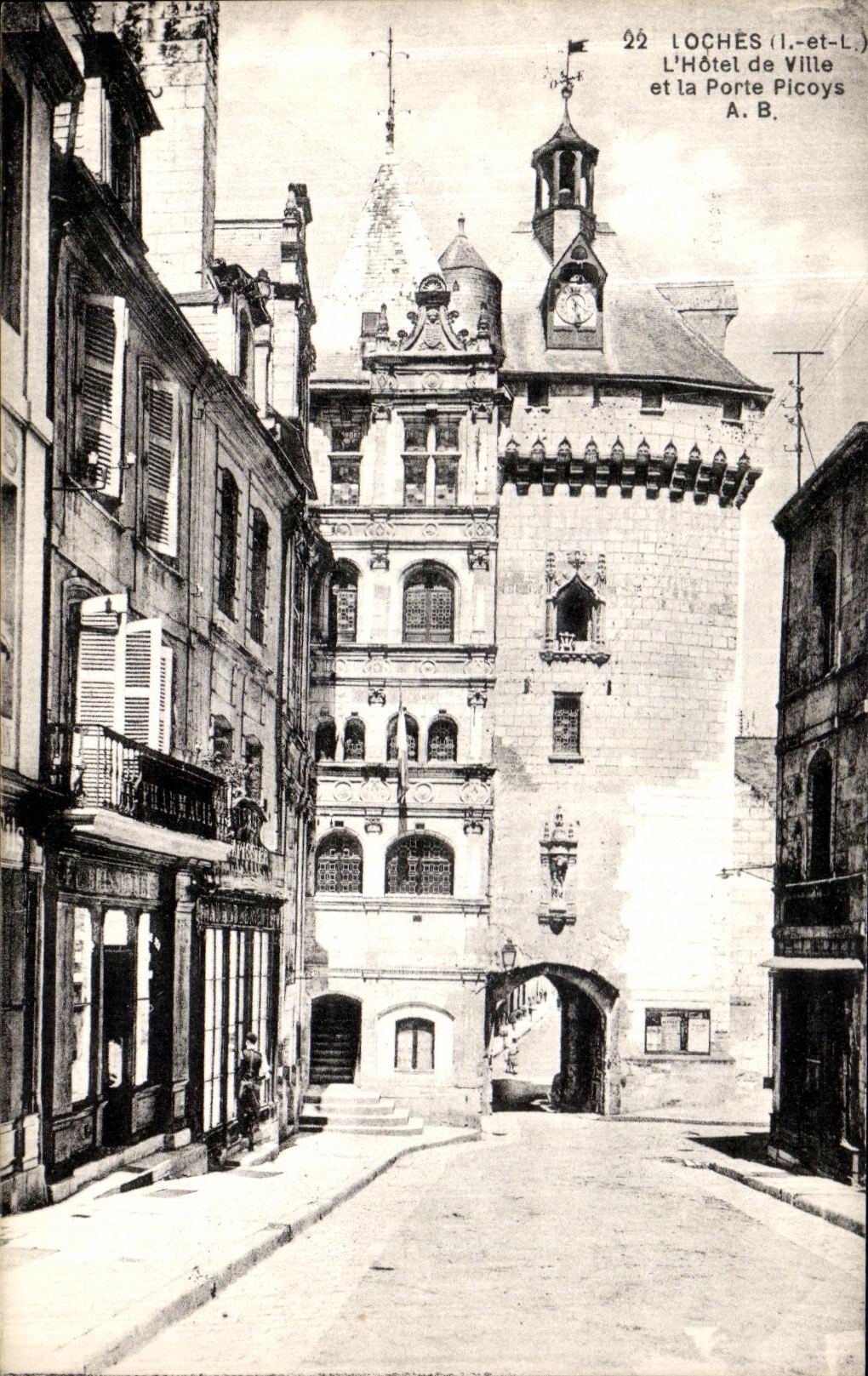 CPA Loches L Hotel de Ville et la Porte Picoys