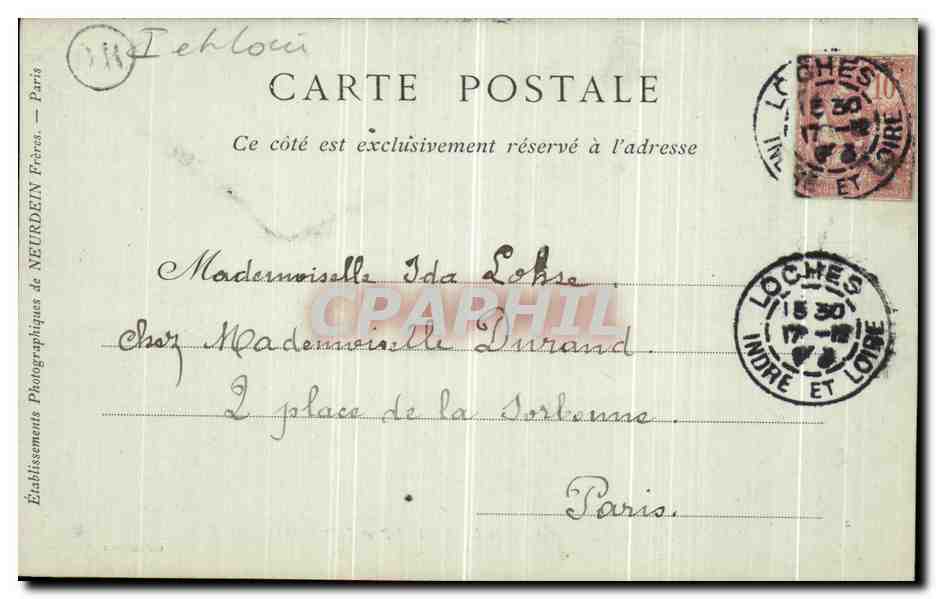 CPA Loches La Donjon et la tour Louis XI — Rückseite