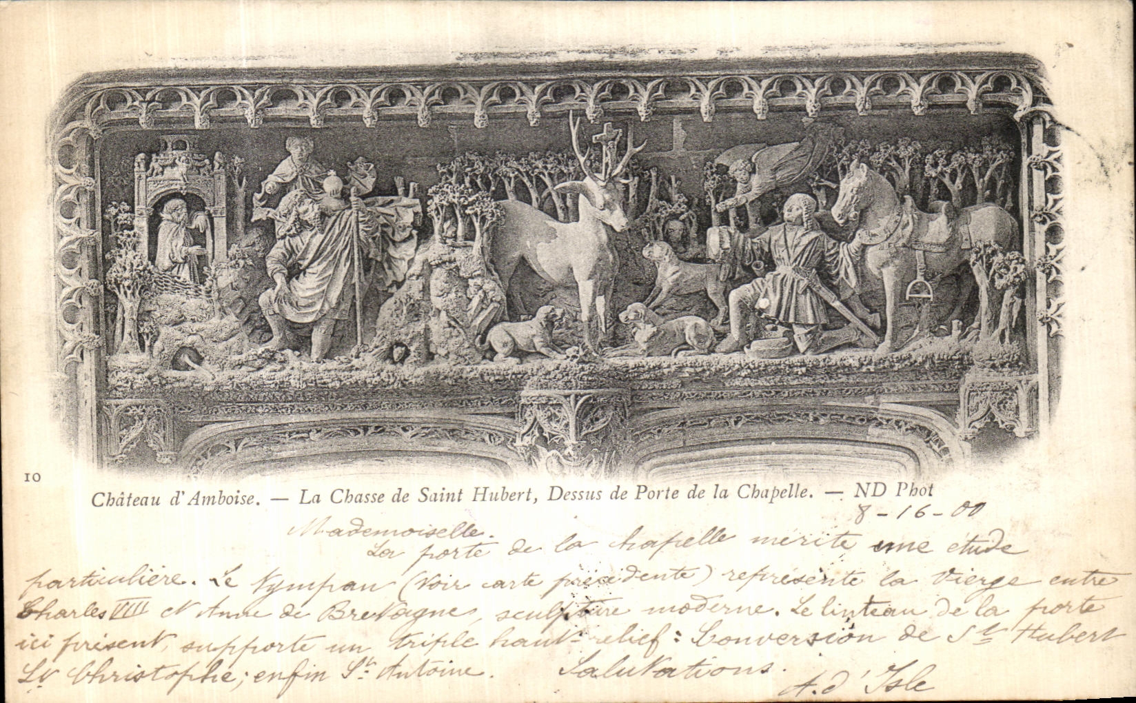 CPA Amboise La Chasse de Saint Hubert Dessus de Porte de la Chapelle