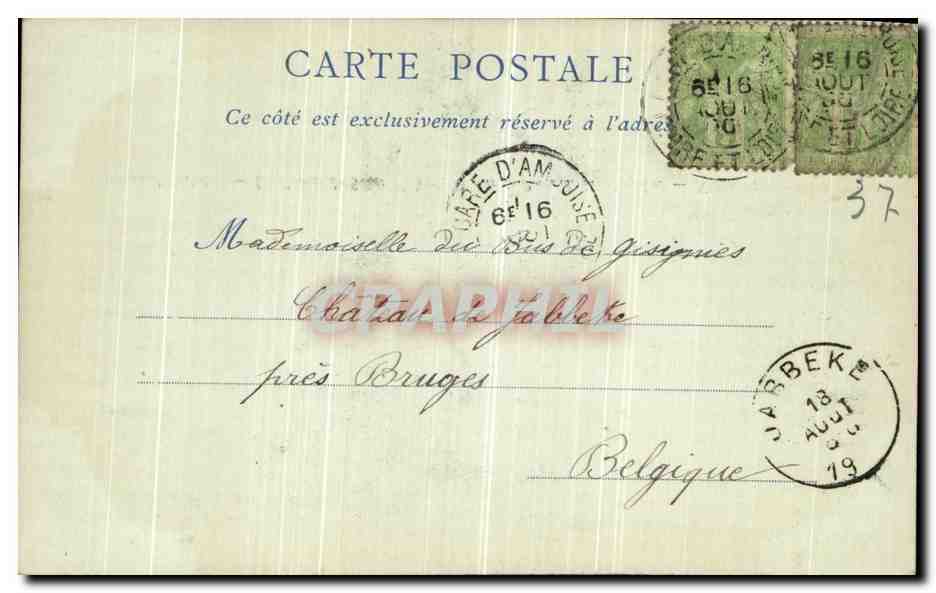 CPA Amboise La Chasse de Saint Hubert Dessus de Porte de la Chapelle — Rückseite