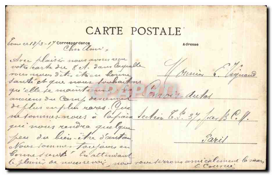 CPA Amboise Le Chateau vu de l lle Saint Jean — Rückseite